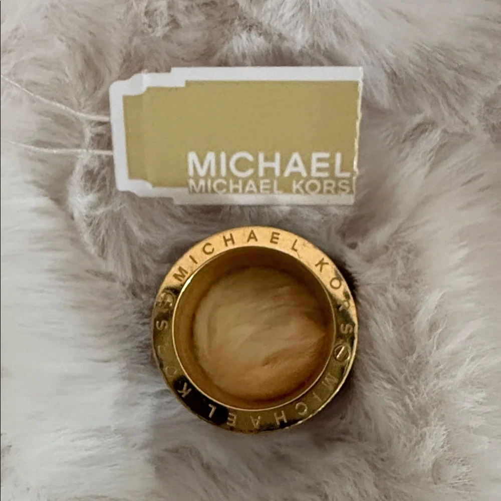 MICHAEL Michael Kors Gold and Brown Tortoise Shell Ring SZ 6 - Picture 4 of 6